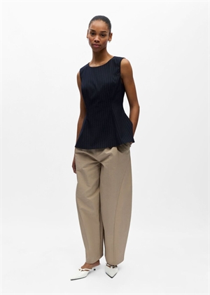 Kasja peplum top Sky Captain Stripes/Birch Pinstripe Object 